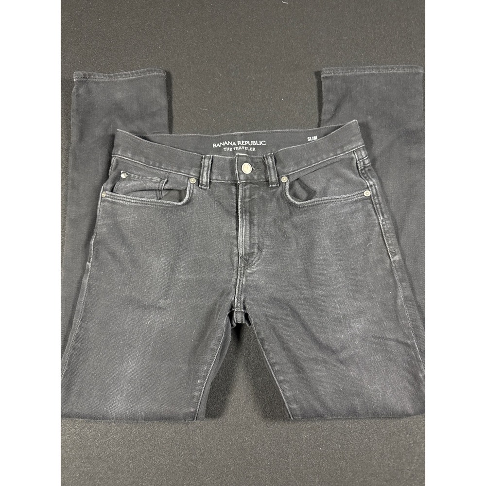 Banana Republic The Traveler Slim Fit Black Jeans 30x30 Cotton Stretch Denim